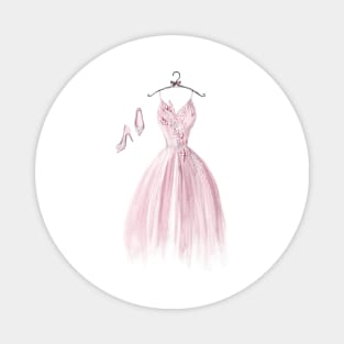 Pink wedding dress Magnet